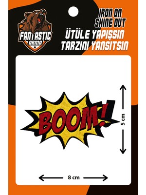 Fantastic Ütü Ile Yapışan Dokuma Arma Patch, Boom !