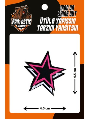 Fantastic Dokuma Arma Patch Çift Yıldız Ütü İle Yapışan Polyester Renkli Tasarım