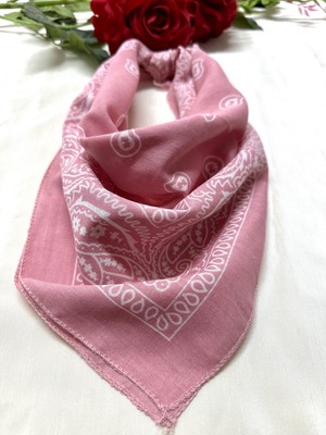 Als Accessories Pembe Renk  Etnik Desenli %100 Koton Bandana