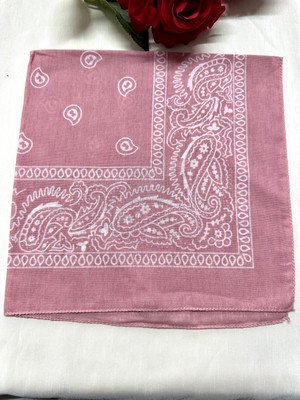 Als Accessories Pembe Renk  Etnik Desenli %100 Koton Bandana