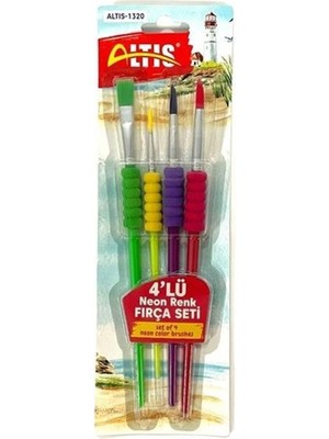 Altis 1320 Neon Renk Fırça Seti 4'lü Fırçalar ile Sanatsal Projelerinizi Tamamlayın