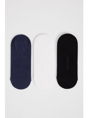 Katia & Bony Kadın 3'lü Paket Basic Görünmez Babet Çorap Siyah/Beyaz/Lacivert