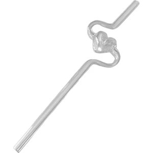 Cam Içme Saman, Kalp Şeklindeki Dekor ile Net Pipetler 9 Inç Uzunluğunda Doğum Günü Hediye Piknik Için Kavisli Pipetler Kahve Kokteyli (Yurt Dışından)