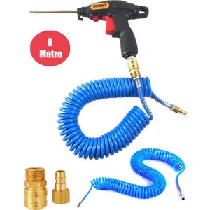 Anadolu Strong  Profesyonel Yüksek Kalite Kompresör Spiral Hava Hortumu 8 mm 8 mt Hava Tabancalı  Kompresör Recor Seti