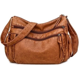 Şık Torba Kotları Ayarlanabilir Kayış Iş Pu Deri Omuz Çantası B-BROWN-26X10X20CM (Yurt Dışından)