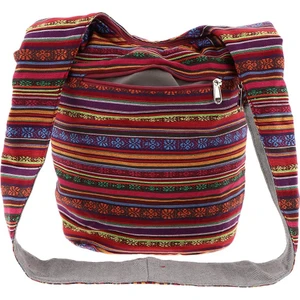 Bohem Hippi Crossbody Çanta Hobo Sling Çanta El Yapımı Haberci Omuz Çantası Kırmızı (Yurt Dışından)