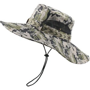 Erkek Güneş Şapkı Yaz Uv Koruma Geniş Kemeri Şapk Rüzgar Geçirmez Balıkçı Şapka Gri Yıldız Camo (Yurt Dışından)
