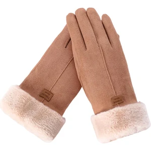 Eldiven Rüzgar Geçirmez Yumuşak Sonbahar Dokunmatik Ekran Mittens Koşu Kamp Yürüyüş Haki Için Haki (Yurt Dışından)
