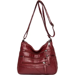 Moda Kadın Çanta Omuz Çantası Yumuşak Çantalar Çok Cep Hobo Tote Kırmızı (Yurt Dışından)