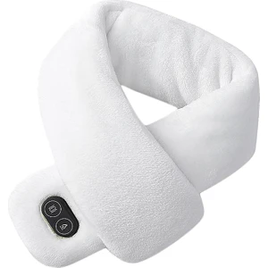 Kadın Erkek Kadife Kış Isıtma Boyun Wrap Isıtıcı Yaka Eşarp USB Ackerchief Beyaz (Yurt Dışından)