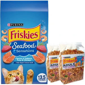 Friskies Seafood Somon Ton Balıklı ve Tavuklu Yetişkin Kedi Maması 2kg Ekopaket