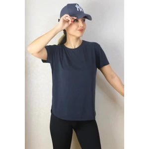 Kadın Antrasit Modal Lazerkesim T-Shirt