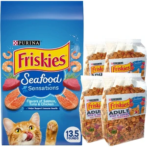 Friskies Seafood Somon Ton Balıklı ve Tavuklu Yetişkin Kedi Maması 4kg Ekopaket