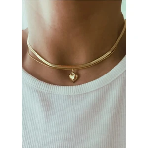 Vi Store Bombeli Kalp Italyan Zincir Set
