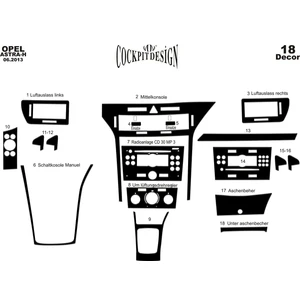 meriç cockpit design Meriç® Opel Astra H Ön Torpido Kaplama Maun 18 Parça 2004-2015