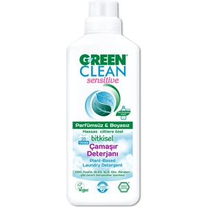 Green Clean Sensitive Parfümsüz Bitkisel Çamaşır Deterjanı 1000 ml Hassas Ciltler için Doğal Temizlik