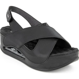 Orthopedix Assos Anatomik Air Max Tabanlı Cırtlı Full Siyah Kadın Sandalet 31213