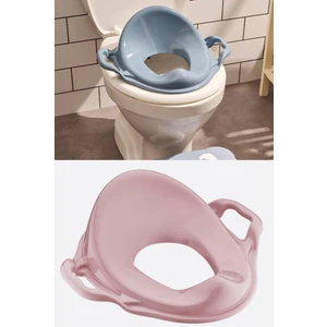 Kulplu Klozet Kapağı Adaptörü, Çocuk Tuvalet Eğitimi Alıştırma Oturağı Pembe