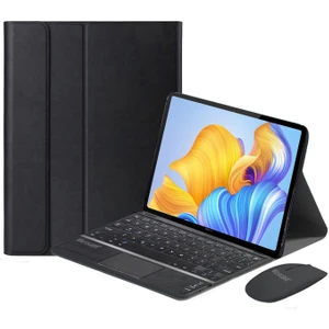 Huawei Matepad Pro 12.6 (2021) Tablet Için Bluetooth Touchpad Klavye + Bluetooth Mouse + Standlı Kılıf - Bkk7