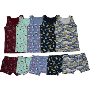 Poli Underwear Erkek Çocuk 5'li Pamuklu Rengarenk Atlet - Boxer ( Şortlu ) Takım
