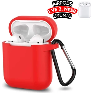 Airpods 1. ve 2. Nesil Uyumlu Kopçalı Koruyucu Silikon Kılıf, Airpods 1/2 Darbeye Dayanıklı Silikon Kılıf