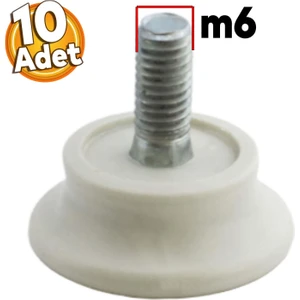 Bingo Rotil Ayakları M6 Civatalı Mm Beyaz Profil Ayağı 2.5 Cm (10 Adet)