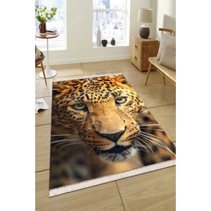 Modern Home Leopar Kaplan Desenli Dijital Baskı Kaymaz Taban Makinada Yıkanabilir Halı Yolluk