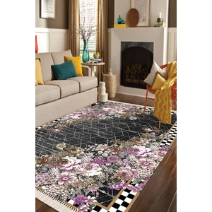 Modern Home Dekoratif Tasarım Çiçekli Modern Halı Yolluk Kolay Temizlenebilen Deri Kaymaz Tabanlı Halı