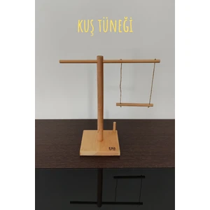 K&G Foot Rest Ahşap Muhabbet Kuşu Tüneği Salıncaklı ve Oyun Çubuklu