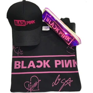 GC GÖKHAN CLUB Blackpink Unisex Owersize T-Shirt Şapka Kalemlik Kombin