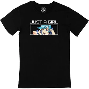 Anime Kız Çizimli Siyah Tişört