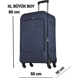 Uniseks Körüklü Büyük Boy Kumaş Valiz Bavul