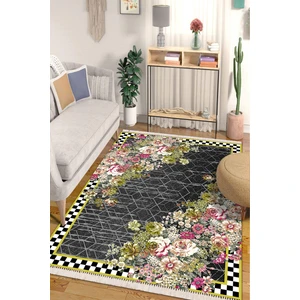 Modern Home Dekoratif Tasarım Çiçekli Modern Halı Yolluk Kolay Temizlenebilen Deri Kaymaz Tabanlı Halı