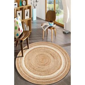 Modern Home Desenli Yuvarlak Halı Kolay Temizlenebilen Deri Kaymaz Tabanlı Halı