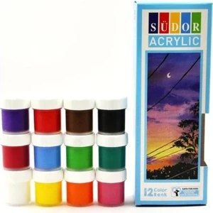 Akrilik Boya 12 Renk 20 ml 1 Paket Akrilik Boya Seti 12'li Ahşap Tuval Taş Ağaç Boyamalar Için Idea Boyama Seti