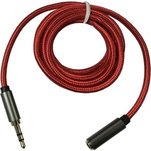 Kırmızı 1.5 Metre Stereo Uzama Metal Uçlu Aux Uzatma Kablosu