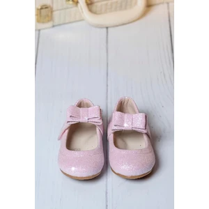 Kız Çocuk Babet Pembe Simli