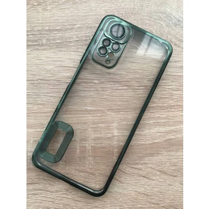 Case 4U Xiaomi Redmi Note 11S Kılıf Kamera Lens Korumalı Şeffaf Renkli Logo Gösteren Parlak Yumuşak Kapak Omega Yeşil