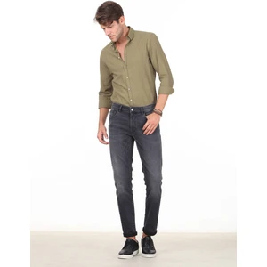 Koyu Gri Super Slm Fit Denim Pamuk Karışımlı Pantolon