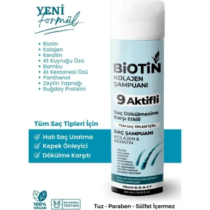 illa Life 9 Aktifli Keratin Biotin Hızlı Etkili Bakım Şampuanı 250 ML
