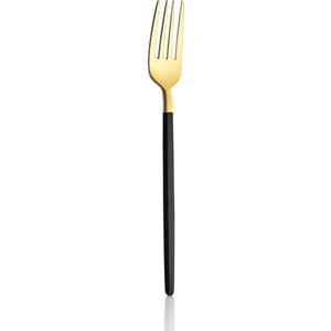 Amore Black Touch Titanyum Parlak Gold 6 Adet Tatlı Çatalı