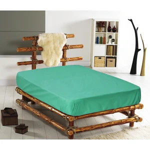 %100 Pamuklu Ranforce Fitted Su Yeşili Çift Kişilik Lastikli Çarşaf 160*200
