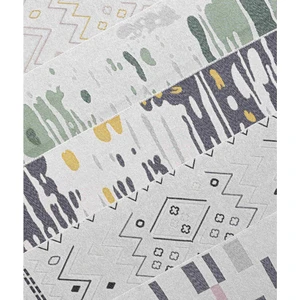 Duo Krem Yeşil Çift Taraflı Yıkanabilir Dokuma Kilim 24245A