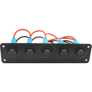 5 Gang 12 V Araba Deniz Tekne Devre Kesiciler Için Aşırı Yük Rocker Anahtarı Paneli (Yurt Dışından)