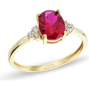 ÇGK KUYUMCULUK Kırmızı Taşlı Altın Yüzük CGKYZK0124