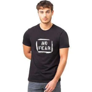 No Fear Siyah Bisiklet Yaka Kısa Kol Baskılı Penye Erkek T-shirt M50043