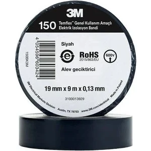Temflex 1300E Pvc Elektrik Izole Bant 0,13 x 18 mm x 9,15 m 10'lu