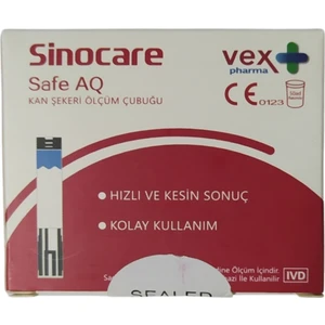 Sinocare 1 Kutu Safe Aq Strip (50 Adet kaan şeekeri Ölçüm Çubuğu)