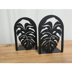 Dekoratif Yaprak Desenli Metal Kitap Tutucu 2'li Paket