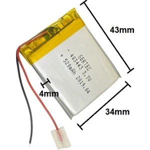 403443 3.7V 520 Mah Lityum Polimer Pil 1.5A (Drone Için Uygun Değildir)